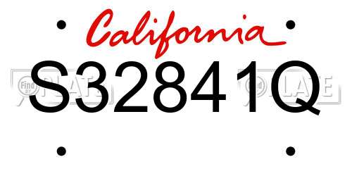 S32841Q California License Plate