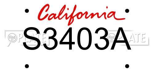 S3403A California License Plate