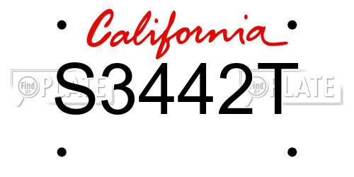 S3442T California License Plate