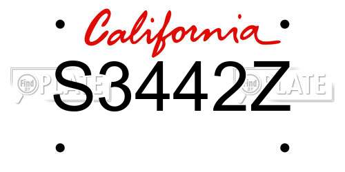 S3442Z California License Plate