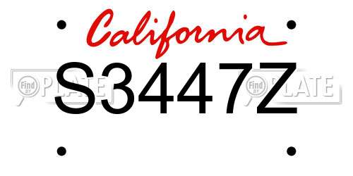 S3447Z California License Plate