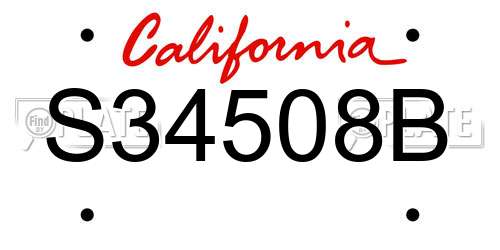 S34508B California License Plate