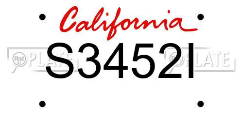 S3452I California License Plate