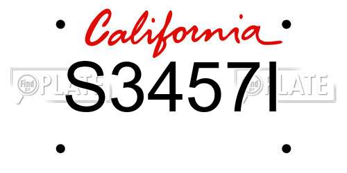 S3457I California License Plate