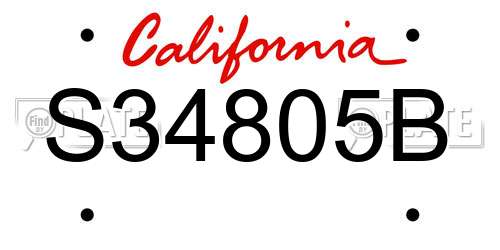 S34805B California License Plate