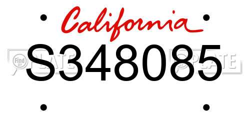 S348085 California License Plate