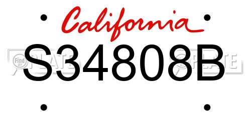 S34808B California License Plate