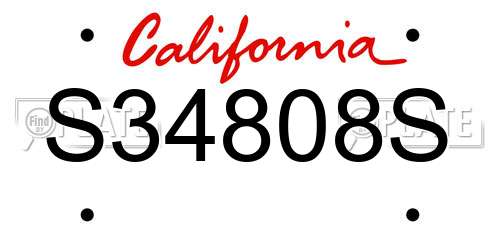 S34808S California License Plate
