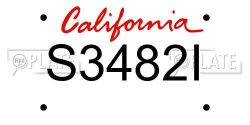 S3482I California License Plate