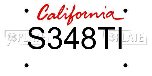 S348TI California License Plate