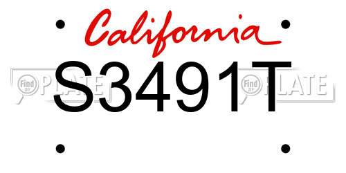 S3491T California License Plate