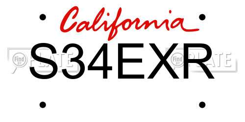 S34EXR California License Plate