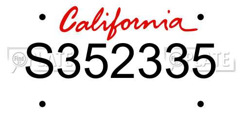 S352335 California License Plate