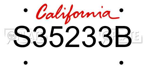 S35233B California License Plate
