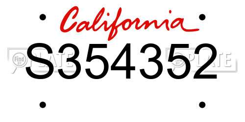 S354352 California License Plate