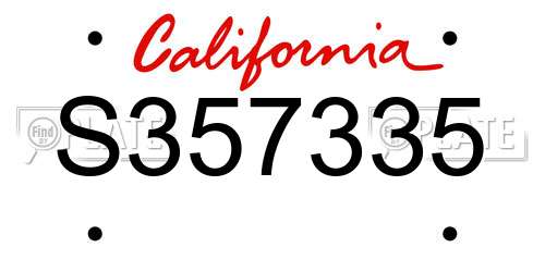S357335 California License Plate