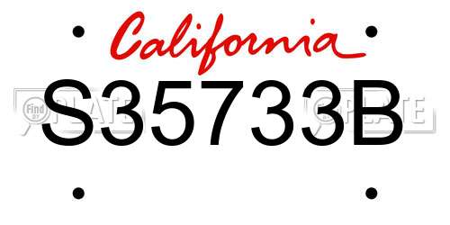 S35733B California License Plate