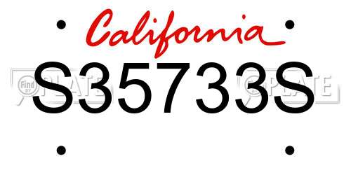 S35733S California License Plate