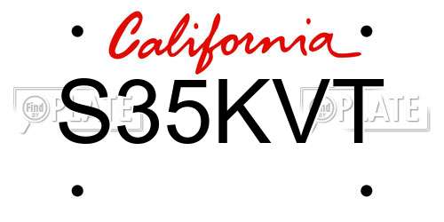 S35KVT California License Plate