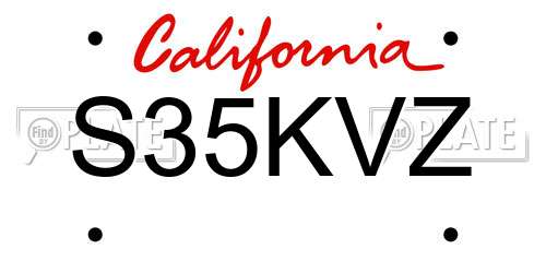 S35KVZ California License Plate