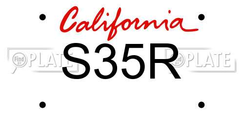 S35R California License Plate