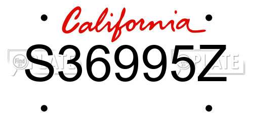 S36995Z California License Plate
