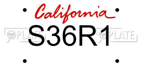 S36R1 California License Plate
