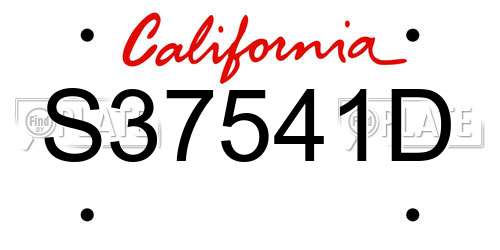 S37541D California License Plate
