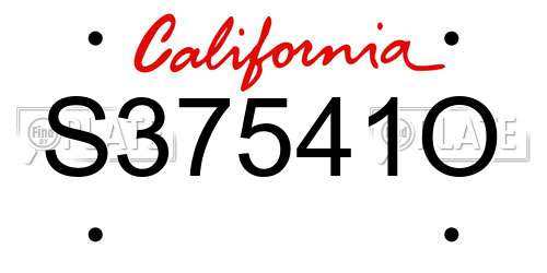 S37541O California License Plate