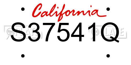 S37541Q California License Plate