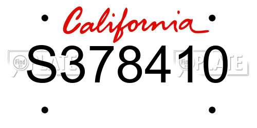 S378410 California License Plate