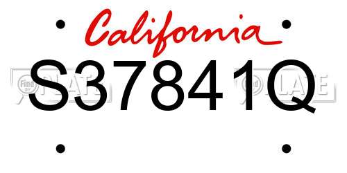 S37841Q California License Plate