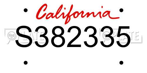 S382335 California License Plate