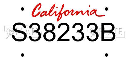 S38233B California License Plate