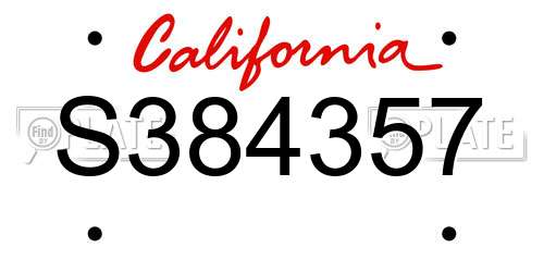 S384357 California License Plate