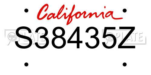 S38435Z California License Plate