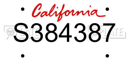 S384387 California License Plate