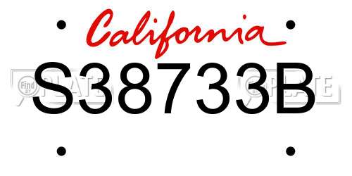 S38733B California License Plate