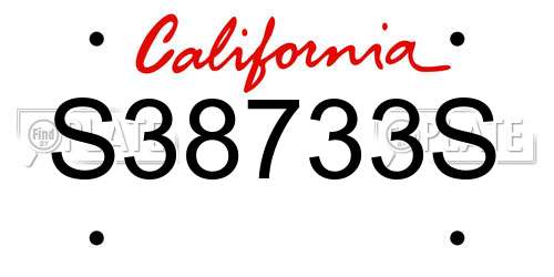 S38733S California License Plate