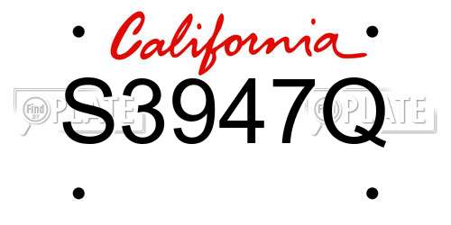 S3947Q California License Plate
