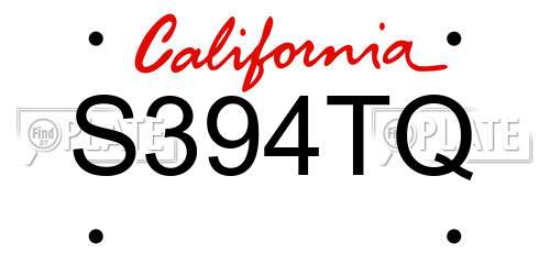 S394TQ California License Plate