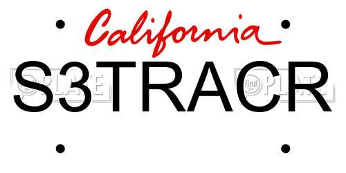S3TRACR California License Plate