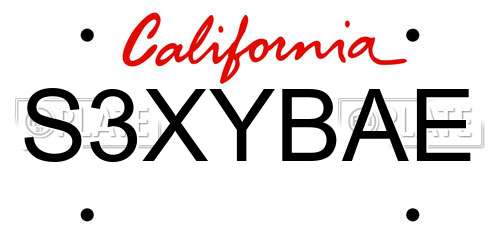 S3XYBAE California License Plate