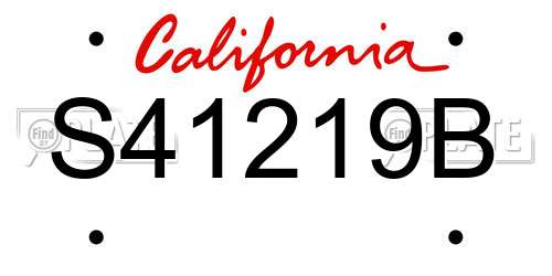 S41219B California License Plate