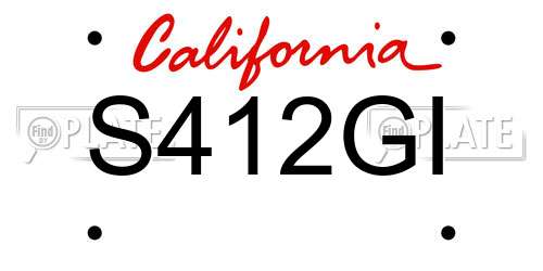 S412GI California License Plate