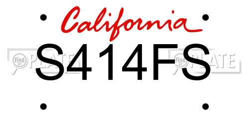 S414FS California License Plate