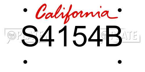 S4154B California License Plate