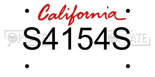 S4154S California License Plate