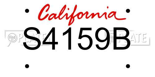 S4159B California License Plate