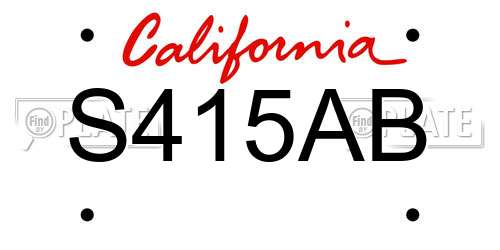 S415AB California License Plate